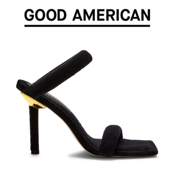 Good American Black Square Toed Heels - Size 7.5 - Picture 1 of 5